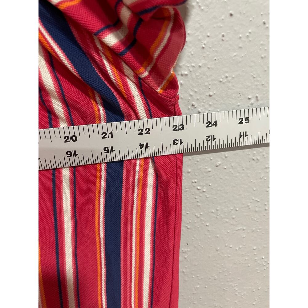 XL Tommy Hilfiger 100% Cotton Striped Red Blue Polo Men Shirt Short Sleeve - Picture 10 of 10